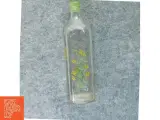 Gammel flaske vase med blomstermotiv (str. 27 x 7 cm) - 2