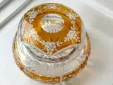 Lågkrukke, krystalglas m orange detaljer - 4