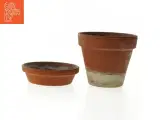 Terracottakrukke med underskål (str. Ø. 11,5 cm. længde, 10 cm) - 2