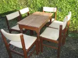 Spisebord med 6 stole i Mørkt Teak Træ