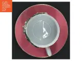 Dekoreret porcelænskop med underkop (str. H 6 cm) - 4