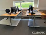 Hæve/sænke borde med kontorstole 4 styk - 2