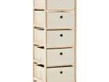 Opbevaringsstativ med 5 stofkurve cedertræ beige