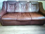 Sofa brun læder
