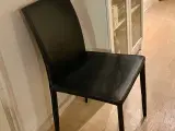 Spisebordstole i sort læder 8 stk