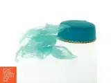 Turkis hat med slør (str. Ø. 17 cm) - 4