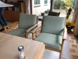 Wegner sofa, stole og sofabord i eg - 3