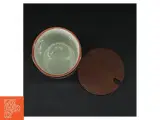 Keramik marmeladeglas med trælåg fra Knabstrup (str. Ø. 11 cm. længde, 11 cm) - 3