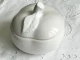 Fajance, æble m hvid glasur - 2