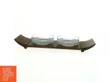 Palisander Serveringsbakke med glas skåle (str. 38 x 11,5 cm) - 4