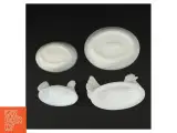 2 stk. Høns i kurv Opaline mælkeglas sæt (str. 14 x 11 x 11 cm og 10 x 7 komma 5 x 9 cm) - 3