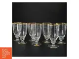 Sæt med ølglas og guldkant fra Lyngby glas (str. 14x8 cm) - 2