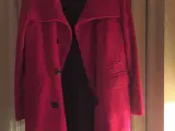 Nool og cashmere frakke rød 