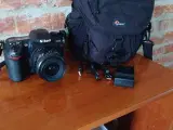 Nikon D200 10.2 mp, 4gb ram, 35-80mm objektiv og l