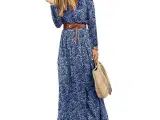 BOHO Maxi kjole med bælte Hjemme i Medium og Large