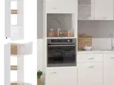 Skab til mikroovn 60x57x207 cm spånplade hvid højglans