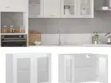 Vægskab med glaslåger 80x31x60 cm spånplade hvid højglans