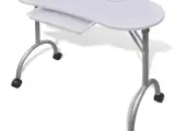 Manicurebord med hjul sammenfoldelig hvid