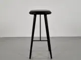 Spine barstol fra fredericia furniture med sort lædersæde - 2