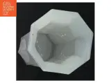 Hvid glas vase med relief (str. H. 24,5 cm. ø. 7,5 cm) - 2