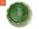 Grøn Glas vase med flettet metal mønster  (str. 9 cm) - 4