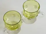 Kopper på fod, grønt glas, 2 stk samlet - 2