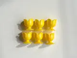 Retro æggebægre, gul plast, 6 stk samlet - 5