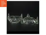 2 stk. Stabelbare Vintage art nouveau glasskål på 3 fødder (str. 16 x 5,5 cm) - 4