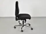 Duba b8 kontorstol med høj ryg, sort polster og blankt stel - 4