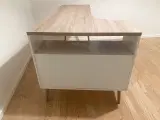 Skrivebord, vinkelbord med skuffer & træ-bordplade - 2