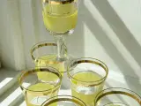 Likørglas m gul sukkerglasur, 6 stk samlet - 4