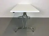 Kantinebord med ny hvid plade. klapbord. 140x60 cm - 3