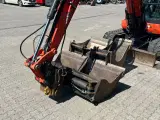 Kubota KX057-4 hydraulisk Hydrema fæste Kipbar planerskovl og 2 graveskovle - 5