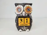 ⭐️ Håndmalet ugle kalender figur i tær - 2