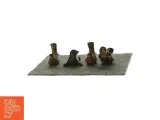 Retro brunmeleret keramik. Dyrefigurer 4 styk af fugle (str. Cirka 7 x 3) - 2