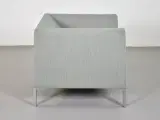 Paustian loungestol med grå/grønt polster og grå metalben - 4