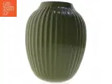 Rillet grøn vase fra Kahler (str. 26x20 cm) - 2