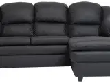 Lissabon ch. sofa - 3 pers. højre - Sort tekstillæder
