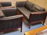 Sofagruppe, læder 2+1+1