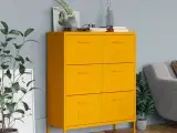 Kommode 80x35x101,5 cm stål sennepsgul