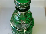 Venetiansk karaffel, grønt glas m sølvdeko - 5