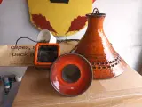 Retro Stentøjs lampe +  askebæger + lysestage 
