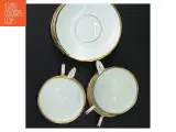 Porcelænskop og underkop sæt med guldkant - 5
