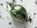 Vintage julekugle, grøn blomsterknop - 5