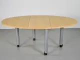 Ovalt klapbord i bøg med hjul - 3