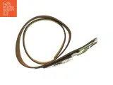 Brunt læderbælte med metal spænde (str. 104 x 8 cm) - 2