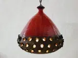 Flot keramik loftlampe med rød glasur - 2