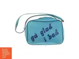 Blå skuldertaske med tekst &#39;gå glad i bad&#39; (str. 40 x 28 x 10 cm) - 3