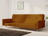 2-personers sovesofa med 2 puder fløjl brun