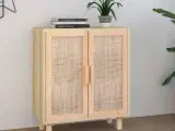 Skænk 60x30x70 cm massivt fyrretræ og naturlig rattan brun
